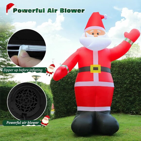⚡10FT Christmas Inflatable Santa Claus Huge  Classic Blow up Outdoor Decoration - Picture 2 of 7